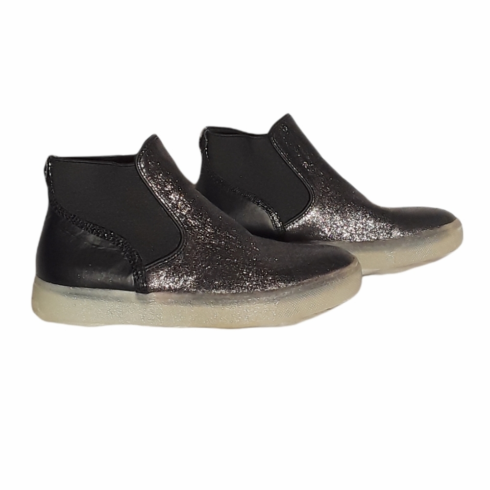 Sam Edelman Margot Black Glitter Slip-on Ankle Sneakers